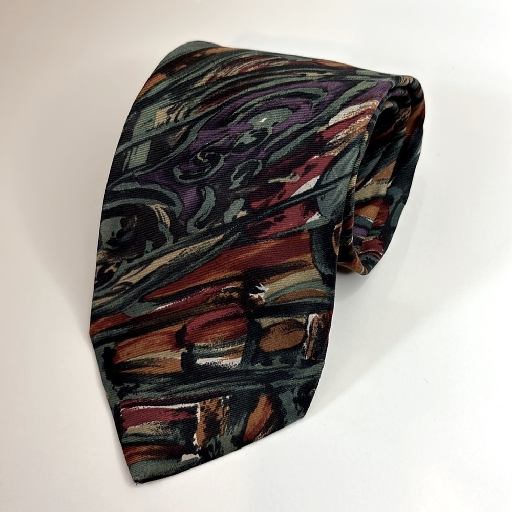Vintage Pierre Balmain Paris 100% Italian Silk Multicolored Necktie Men’s OS EUC
